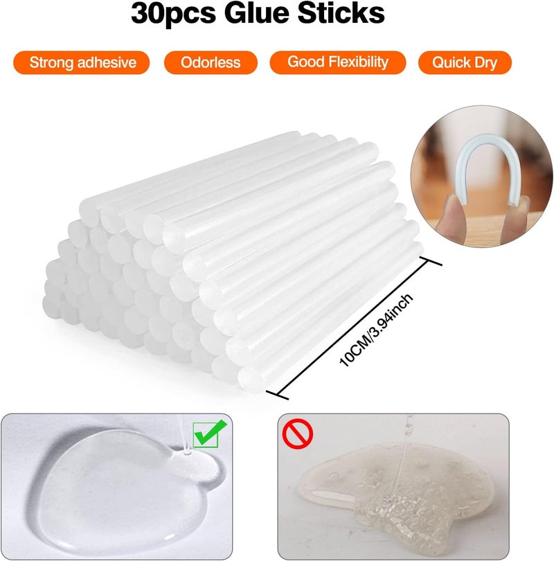 SUJADE Hot Glue Gun with 30 Glue Sticks, Fast Preheating Hot Melt Gun, Mini Glue Gun Kit for Kids DIY School Craft Projects and Quick Home Repairs, 20W Green - Image 5